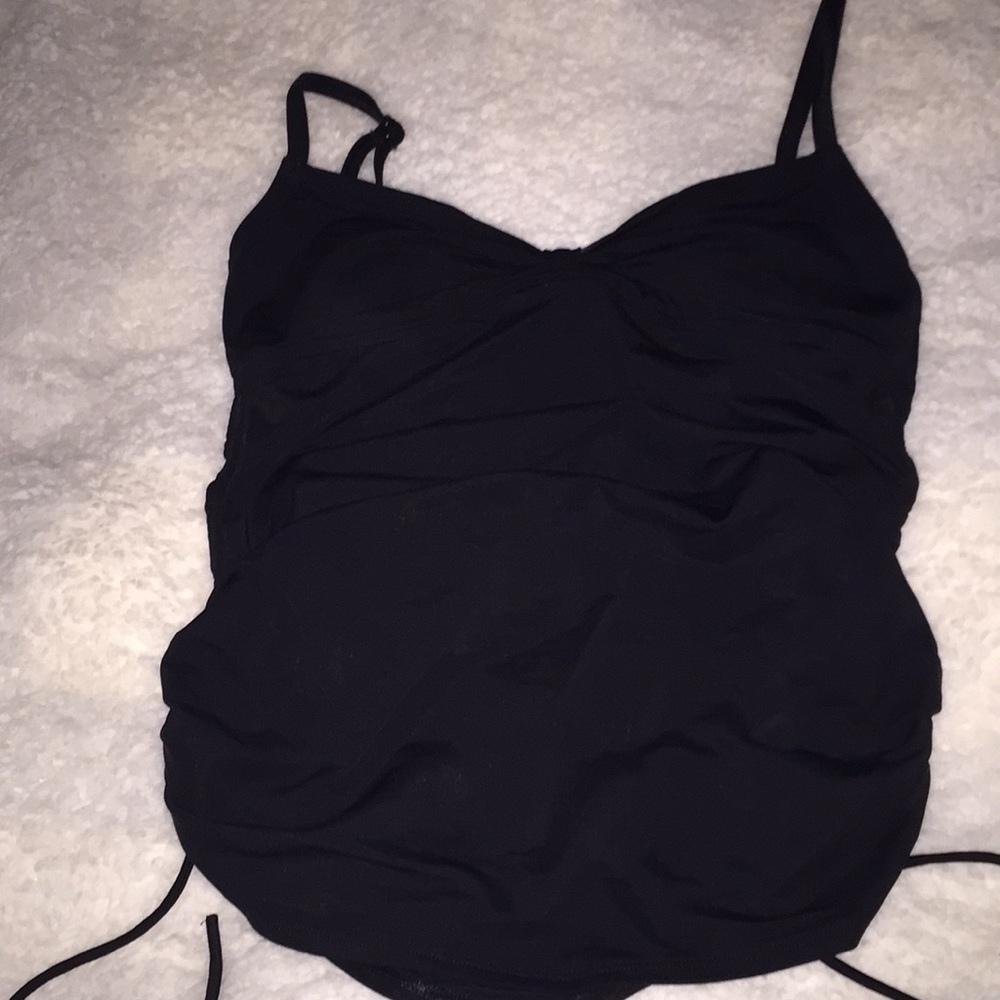 Sinched Black swim top